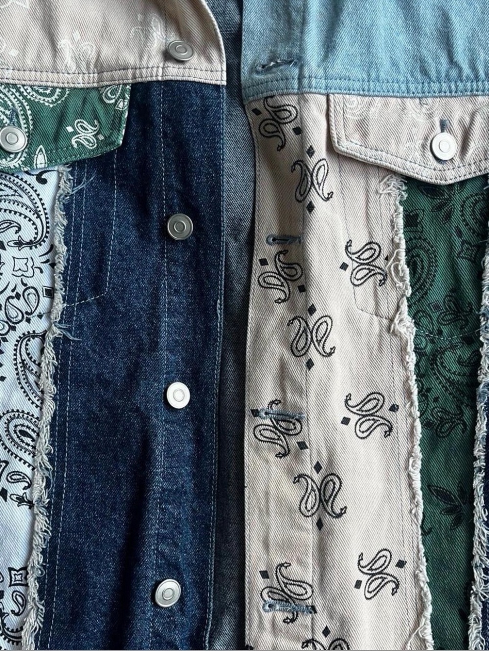Patchwork Bandana Jean Jacket - Multicolor - Picture 2 of 3